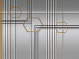 Z90091 LAMBORGHINI 2 Geometric Gray Gold Textured 3D Modern Panel