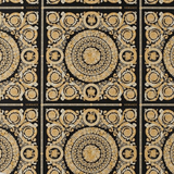 37055-3 Heritage Square Barocco Black Gold Textured Wallpaper - wallcoveringsmart