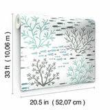 CV4406 York Marine Garden Blue Brown Fish Coral Undersea Pattern Wallpaper