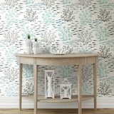 CV4406 York Marine Garden Blue Brown Fish Coral Undersea Pattern Wallpaper