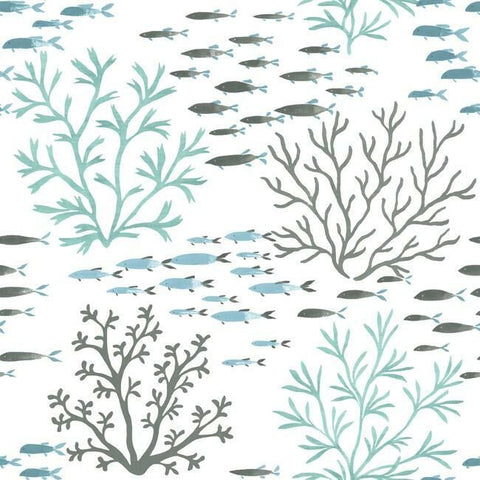 CV4406 York Marine Garden Blue Brown Fish Coral Undersea Pattern Wallpaper