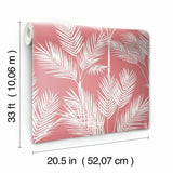 CV4407 York King Palm Silhouette Red White Wallpaper