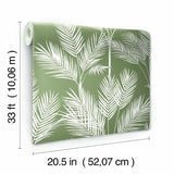CV4411 York King Palm Silhouette Fern Green Wallpaper