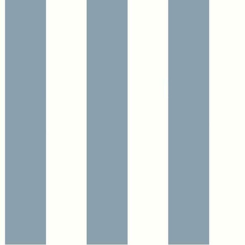 CV4443 York Awning Stripe Сlassic Blue White Wallpaper