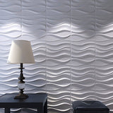 20" x 20" Textured Wall Panels White Wave Modern