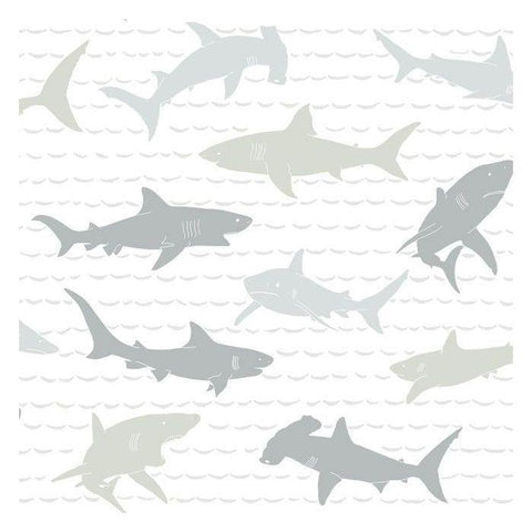 KI0565 Shark Charades Prepasted SureStrip Wallpaper - wallcoveringsmart