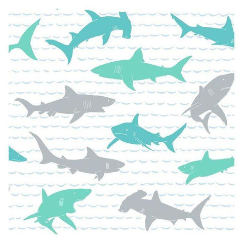 KI0567 Shark Charades Prepasted SureStrip Wallpaper - wallcoveringsmart