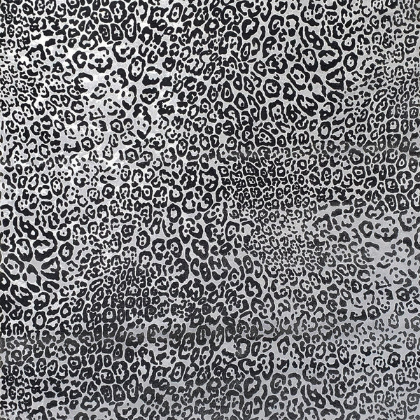 Animal Print Wallpaper Shades Leopard Jaguar Spots Black White Silver