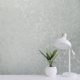 4501-04 Wallpaper Silver light mint green hue foil metallic Plain textured - wallcoveringsmart
