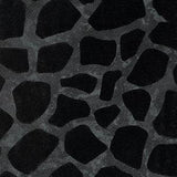 115015 Flocking Black Charcoal Flocked Giraffe Flock Velour Velvet Wallpaper - wallcoveringsmart