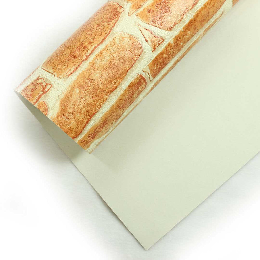 83105 Brick Orange Expanded Vinyl Double roll Wallpaper