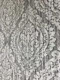 5527-10 Wallpaper gray rustic textured ogree diamond vintage damask