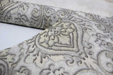 L876-10 Gray Silver Victorian Damask Wallpaper Roll
