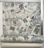 C791-10 Newspaper Coffee Kitchen Cafe Wallpaper Roll