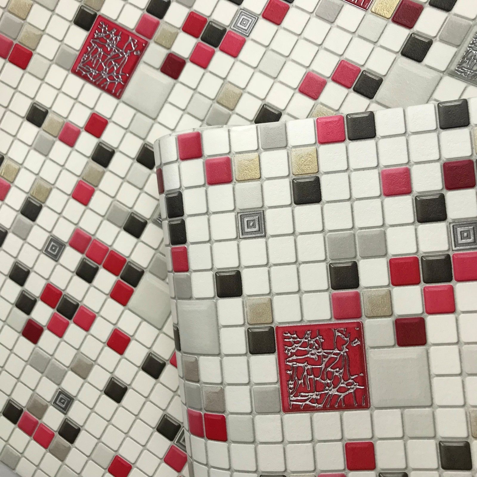 Graphic Tile Mosaic Lozenge - Luxury S00 Red