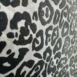 115017 Wallpaper black silver Metallic Textured Flocked jaguar leopard animal velvet 3D - wallcoveringsmart