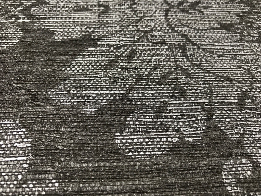 75708 Black Silver Damask Faux Grasscloth Texture Wallpaper ...