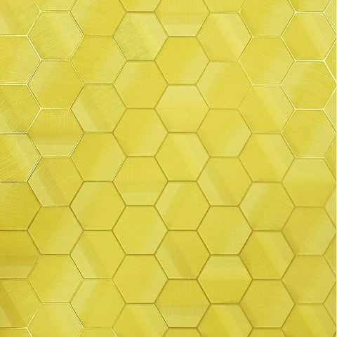 Z44802 Lamborghini Yellow Hexagon Geometric Gold Metallic Textured Wallpaper - wallcoveringsmart