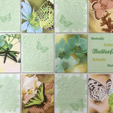 C932-04 Green Butterfly Floral Tile textured Wallpaper - wallcoveringsmart