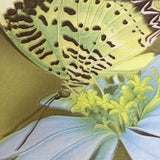 C932-04 Green Butterfly Floral Tile textured Wallpaper - wallcoveringsmart
