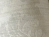 305001 White Gray Silver Flock Damask Wallpaper