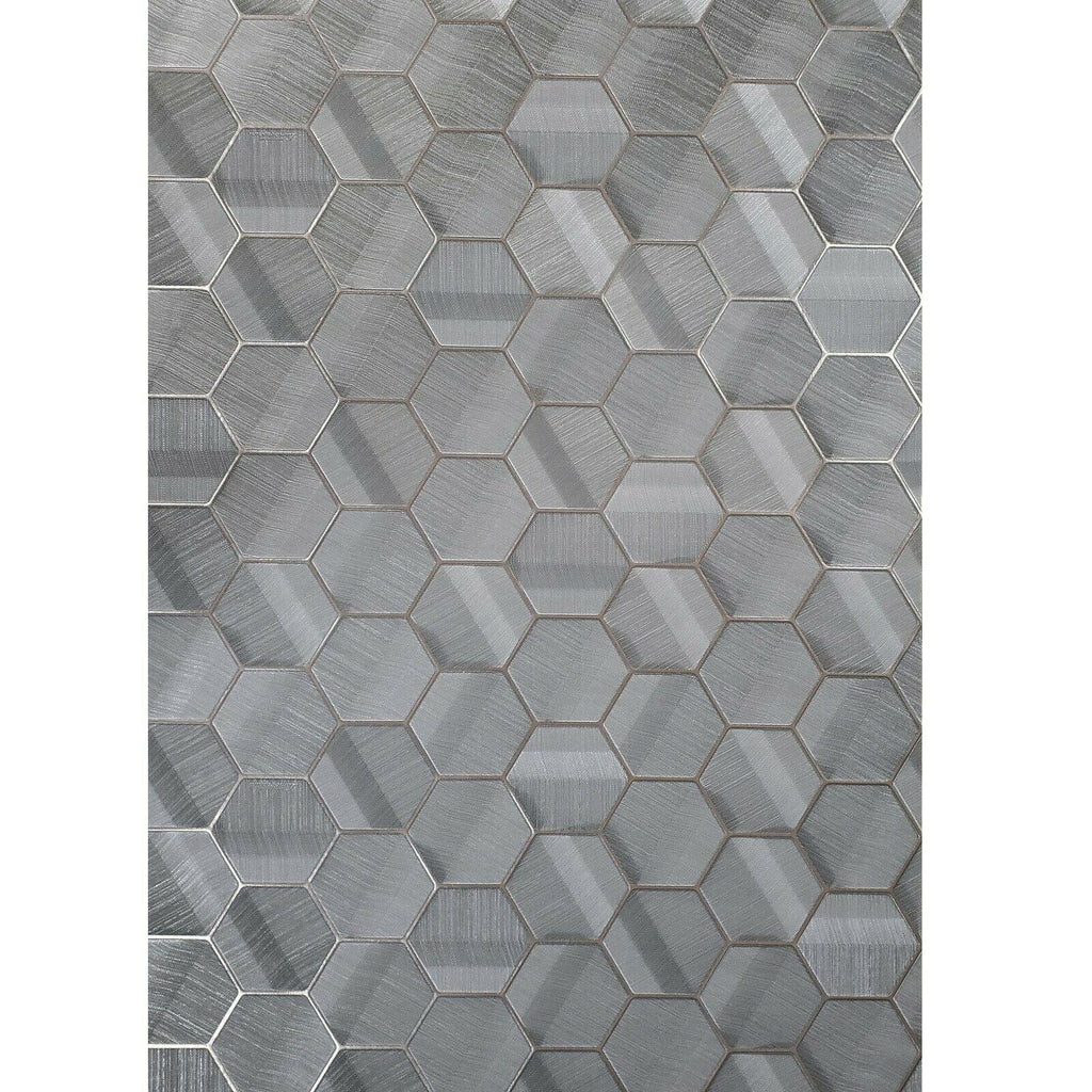 Z44804 Hexagon Charcoal gray bronze metallic textured Wall