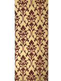 165030 Gold Burgundy Damask Flock Wallpaper
