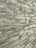 8532-04 Stone Textured Silver Green Hue Metallic Wallpaper 3D