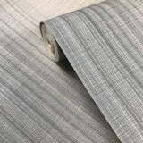 135022 Gray Stria Ombre Plaid Lines Striped Textured Wallpaper - wallcoveringsmart
