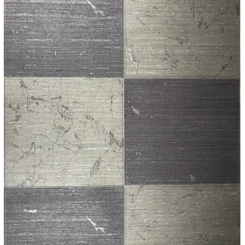 125021 Square Tiles Silver Gray metallic Textured Wallpaper - wallcoveringsmart