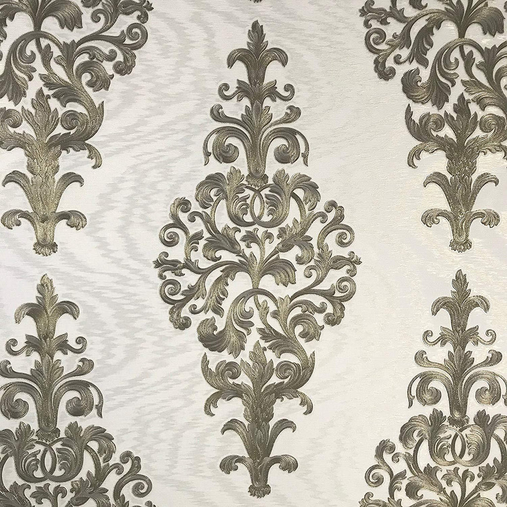 L890-10 Off White Bronze Gold Victorian Wallpaper – wallcoveringsmart