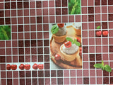 5509-12 Ice cream Mosaic Tile Burgundy Red Wallpaper