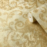 500010 Gold Cream Floral Paisley Wallpaper