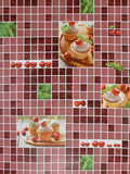 5509-12 Ice cream Mosaic Tile Burgundy Red Wallpaper