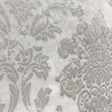 500002 White Gray Silver Rustic Damask Wallpaper textured - wallcoveringsmart