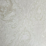 Wallpaper Large Persian Damask beige cream Gold Pearl Metallic textured