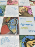 C932-03 Blue Butterfly Tile Floral Wallpaper - wallcoveringsmart