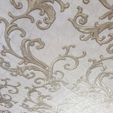 8549-02 Wallpaper textured diamond pearl brass rose gold metallic Damask
