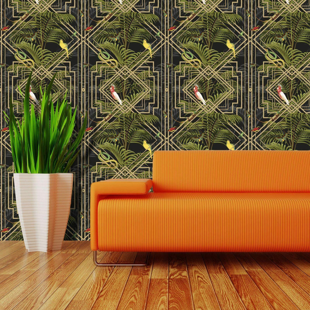 WM9020201 Palm Leaf Banana Leaves Tropical Jungle Wallpaper ...