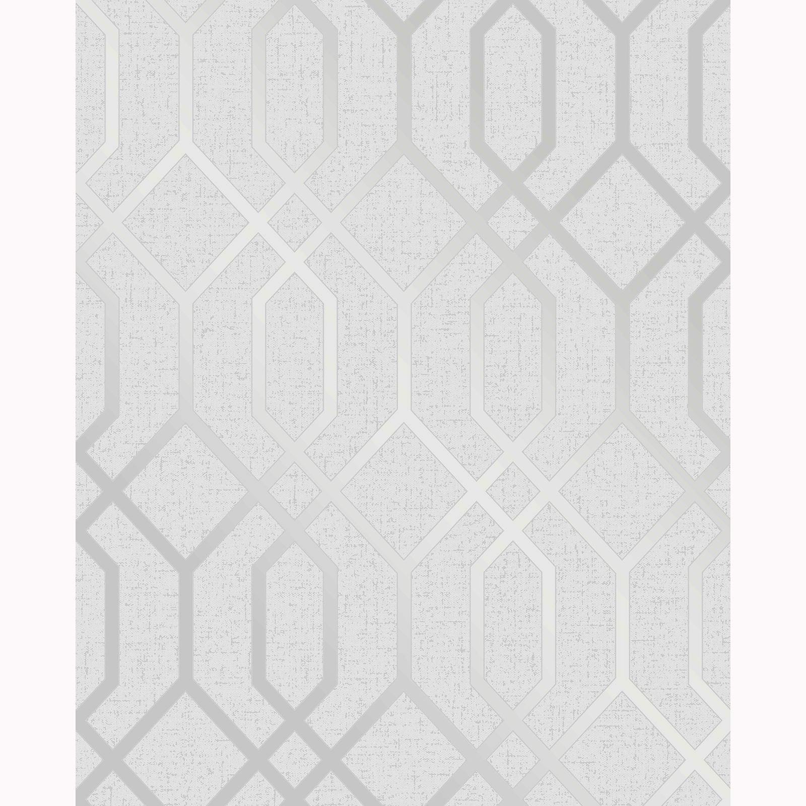 WM4230401 Silver Gray White Glitter Textured Geometric Trellis