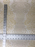M330-05 Vinyl Wallpaper textured yellow beige Victorian vintage damask - wallcoveringsmart