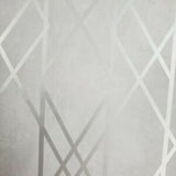 WM215 Matt gray off white silver metallic geometric trellis lines 3D Wallpaper