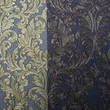 4506-06 Striped Victorian purple brass gold metallic Textured Wallpaper