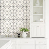 2697-78003 Contemporary Intersection Black and White Geometric Wallpaper
