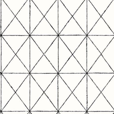 2697-78003 Contemporary Intersection Black and White Geometric Wallpaper