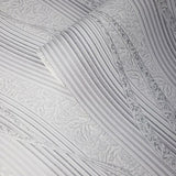 5631-10 Slavyanski textured white gray silver gold Victorian damask wave lines 3D Wallpaper