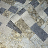 4504-13 Slavyanski Textured Faux cork tiles black taupe gold gray silver metallic Wallpaper