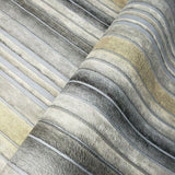 M5629 Murella Striped Gray gold silver metallic lines faux fabric textured Wallpaper