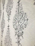 3543-10 White Black Damask Victorian Textured Wallpaper