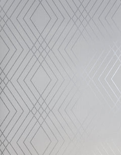 WM4260301 Wallpaper White Gray Silver Geometric Trellis lines